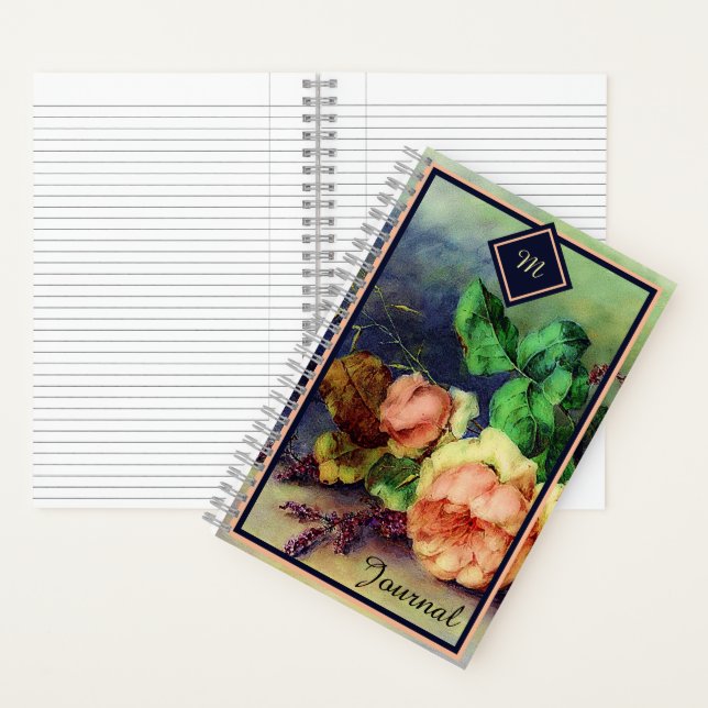 Journal à monogramme roses vintage (À l'intérieur)