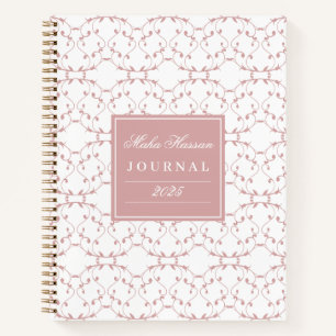 Journal à motif de vigne Rose Poussiéreuse Nom p