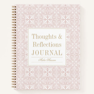 Journal à motif rose carmin Titre et nom personn
