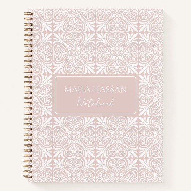 Journal à motif vectoriel de rose carminée avec no (Devant)
