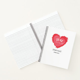Journal à nom personnalisé Cœur d'Amour Romantique