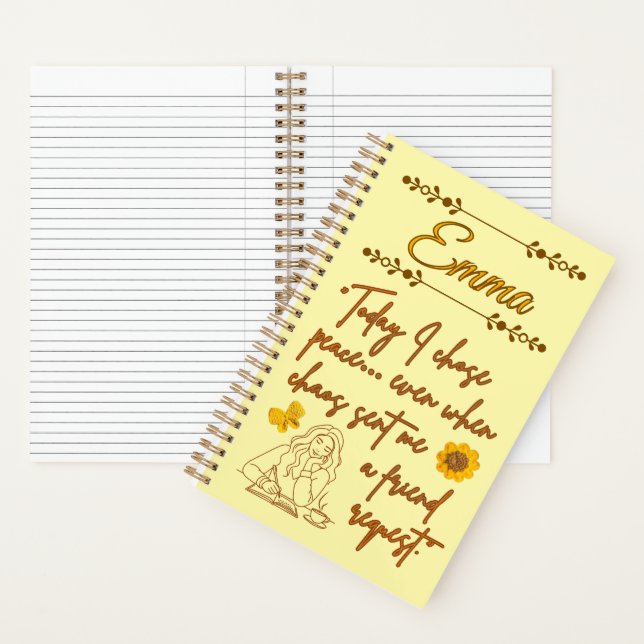 Journal à spirale Énergie de fille douce esthétiqu (À l'intérieur)