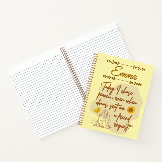 Journal à spirale Énergie de Fille Douce Esthétiqu (Intérieur)