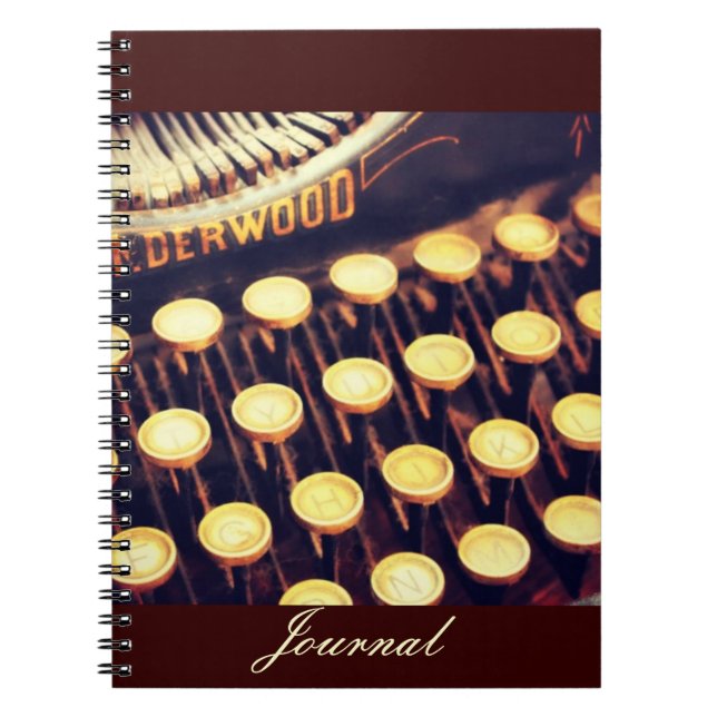 Journal à touches de machine à écrire anciennes (Devant)
