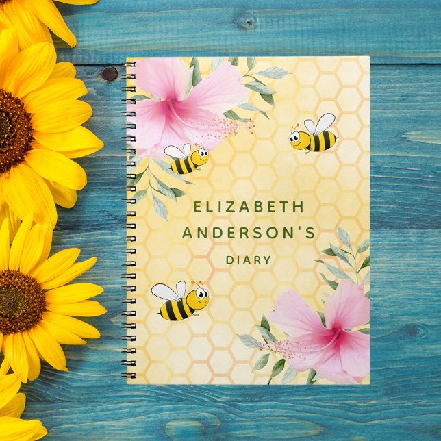 Journal abeilles nid d'abeilles rose fleurons coll (Créateur téléchargé)