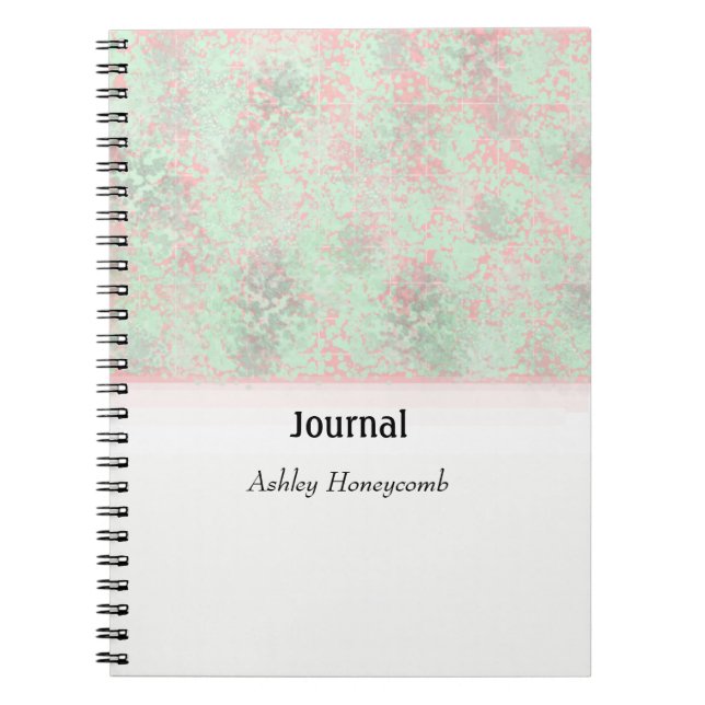 Journal Abstrait avec Taches Roses et Vertes (Devant)