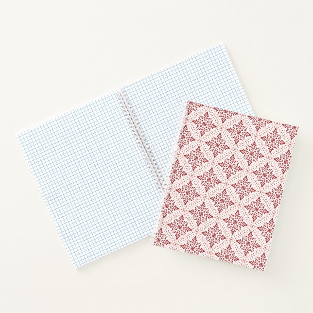 Journal avec motif rouge et rose (Intérieur)