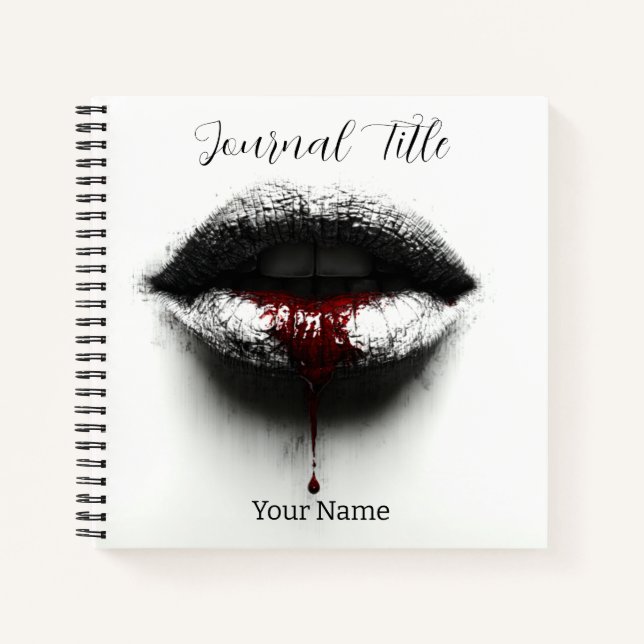 Journal Baiser Rouge — Nom et titre personnalisés (Devant)
