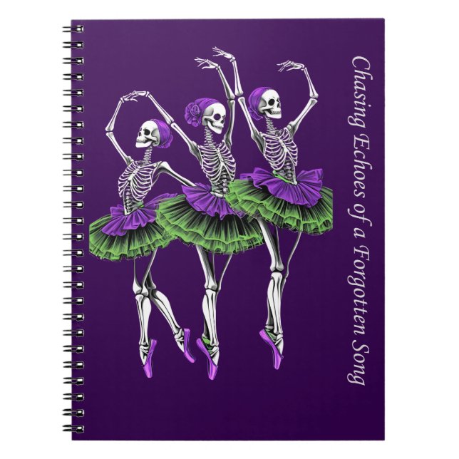Journal Ballerine Squelette Violet Vert Poursuivan (Devant)