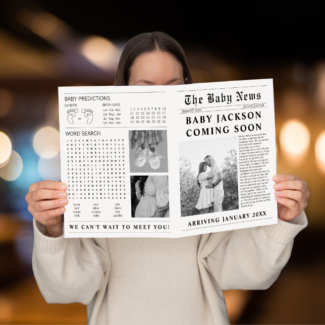 Journal Bébé Bientôt Grossesse Faire-part (Newspaper Baby Coming Soon Pregnancy Announcement)