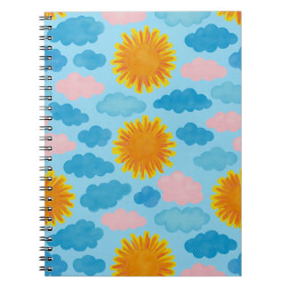 Journal blanc du coucher de soleil aquarelle/