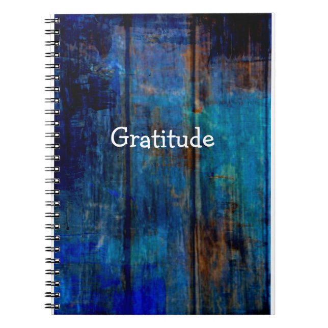 Journal bleu de gratitude de style campagnard (Devant)