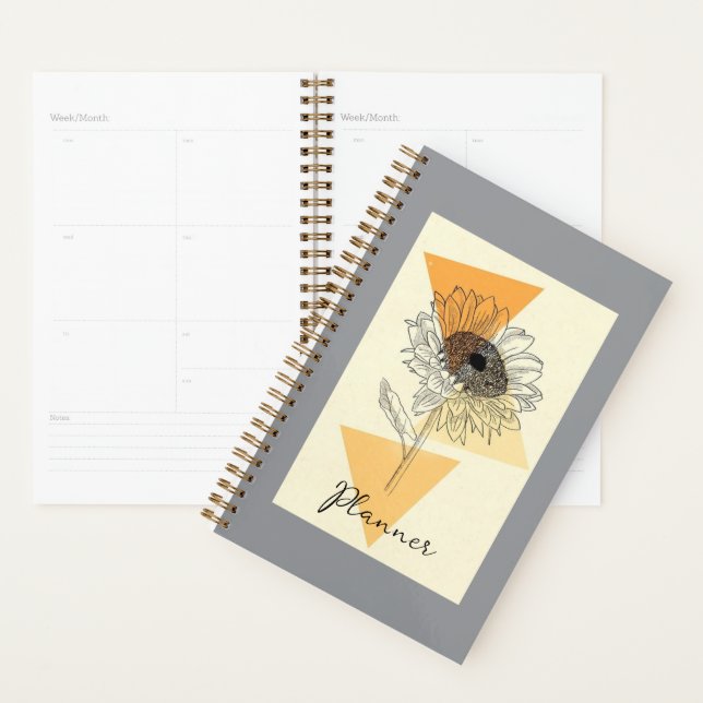 Journal bohème floral à marguerite 🌼🖤💛 (Devant avec enveloppe)