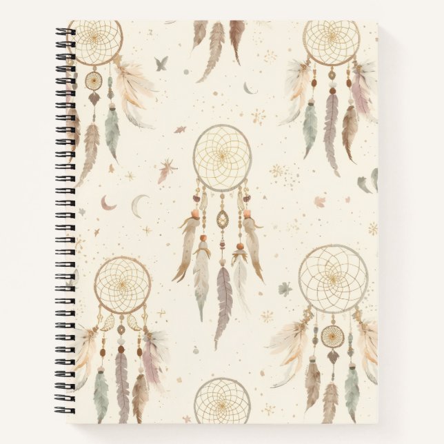 Journal Boho Attrape-Rêves | Plumes Éthérées (Devant)