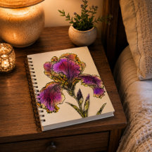 Journal botanique d'Iris barbu vintage