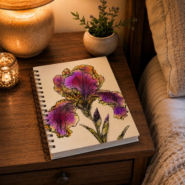 Journal botanique d'Iris barbu vintage (A beautiful place to collect your thoughts, one page at a time.)