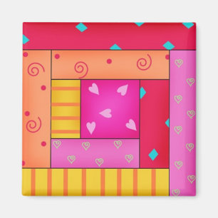 Journal Cabine Quilkt Block Art Carré Magnet