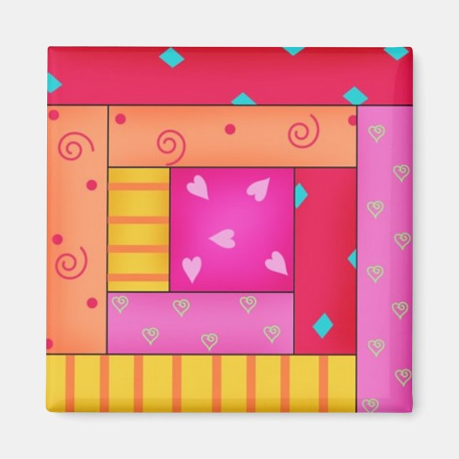 Journal Cabine Quilkt Block Art Carré Magnet (Devant)