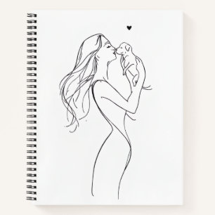 Journal Cahier Maman de Chien Minimaliste Amoureux