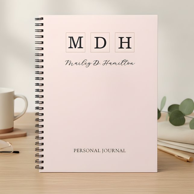 Journal Cahier Monogramme Rose Pâle (Créateur téléchargé)