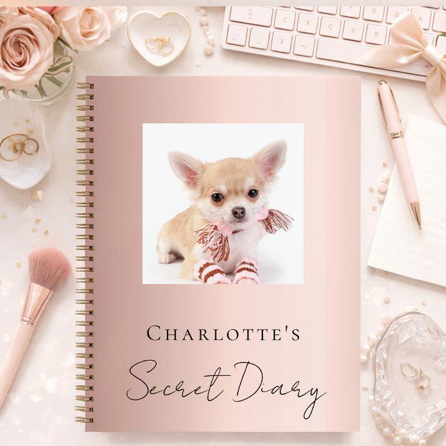 Journal chien animal photo rose or (Créateur téléchargé)