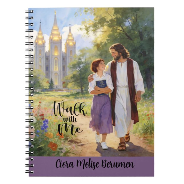 Journal chrétien LDS personnalisé 'Marchez avec mo (Devant)