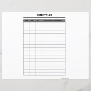 Journal d'activité imprimable