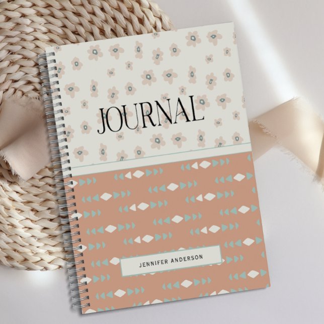 Journal d'amusement floral Boho Pastel personnalis (Créateur téléchargé)