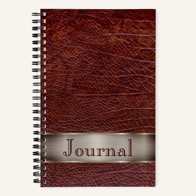 Journal d'apparence en cuir rouge (Recto)