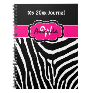 Journal de bande de Zèbre blanc noir rose personna