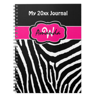 Journal de bande de Zèbre blanc noir rose personna