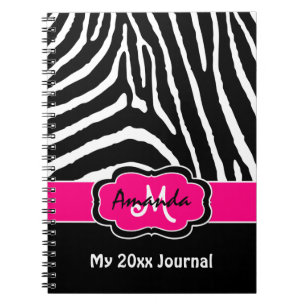 Journal de bande de Zèbre blanc noir rose personna