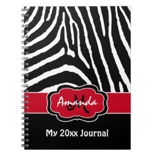 Journal de bande de Zèbre blanc noir rouge person