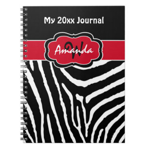 Journal de bande de Zèbre blanc noir rouge personn