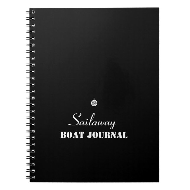 Journal de bord de bateau nautique noir et blanc p (Devant)