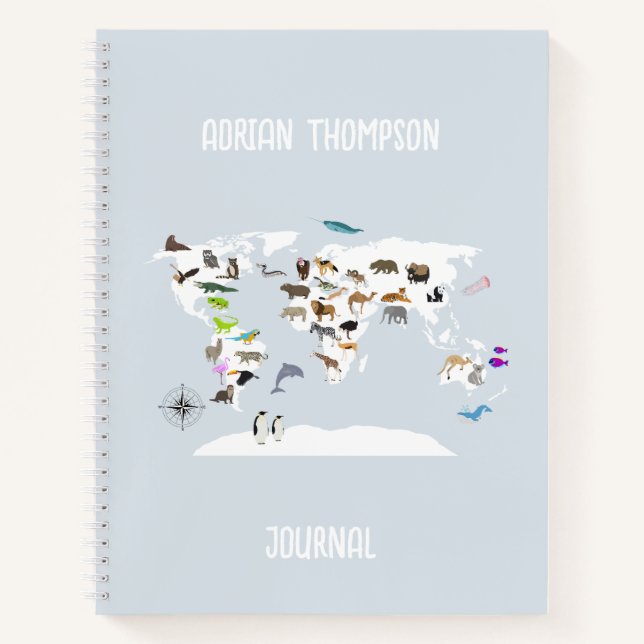Journal de bord des animaux de la carte du monde p (Devant)