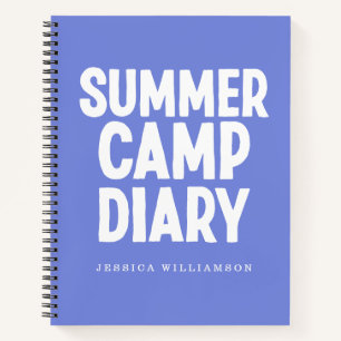 Journal de camp d'été personnalisé en bleu pervenc