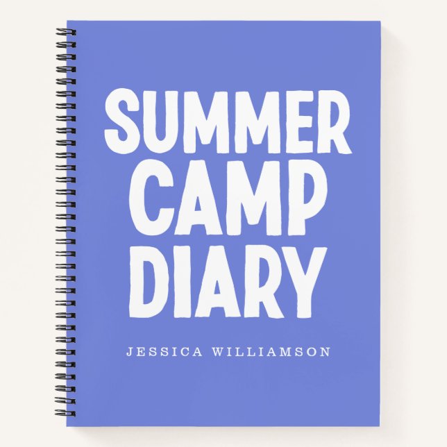 Journal de camp d'été personnalisé en bleu pervenc (Devant)
