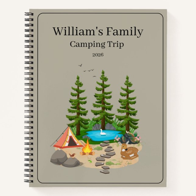Journal de camping avec illustration de camping  (Devant)