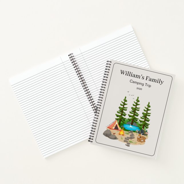 Journal de camping avec illustration de camping (Intérieur)