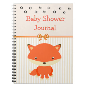 Journal de carnet de baby shower, thème d'animal