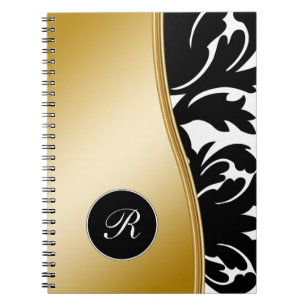 Journal de carnet de monogramme de damassé