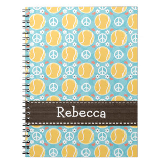 Journal de carnet de notes à spirale de tennis