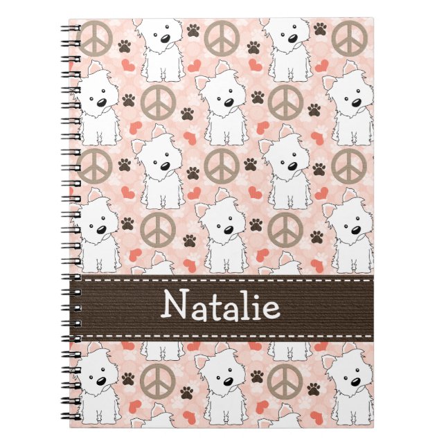 Journal de carnet de notes à spirale de Westies (Devant)