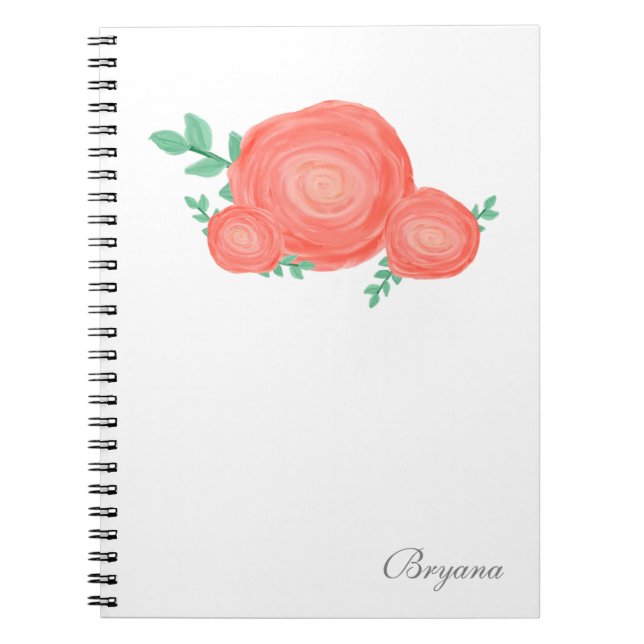 Journal de Carnet des fleurs orangées peintes (Devant)