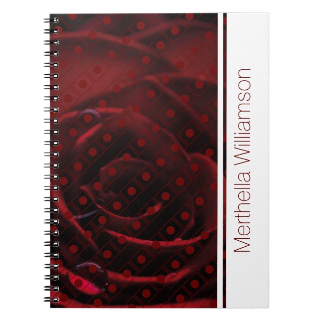 Journal de Carnet personnalisé Rose rouge (Devant)