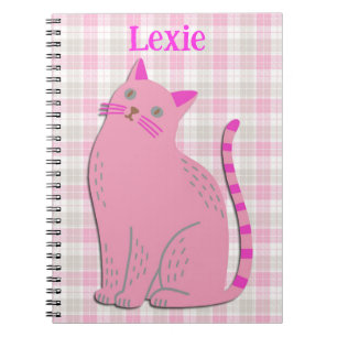 Journal de chat Kitty en rose au nom personnalisé