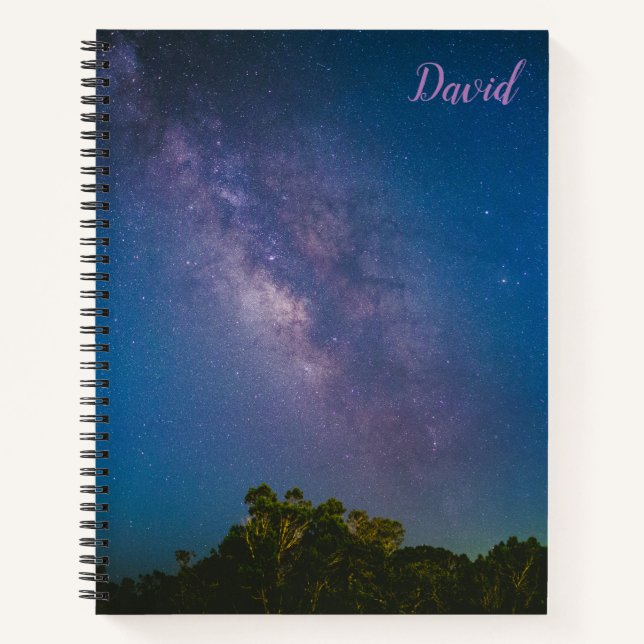 Journal de ciel nocturne personnalisé ligné (Devant)