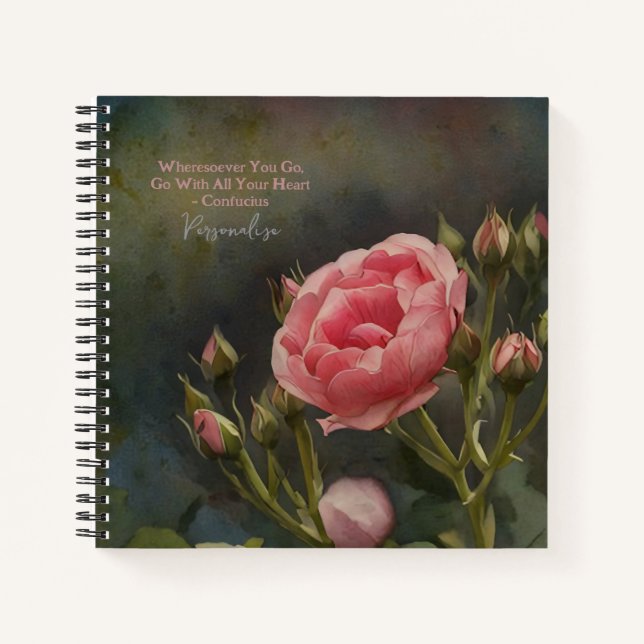 Journal de citation Coeur Confucius Roses Roses Ro (Devant)