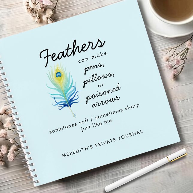 Journal de citation motivationnel impertinent à pl (Peacock Feather Sassy Sayings Motivational Quote Notebook - Blue)
